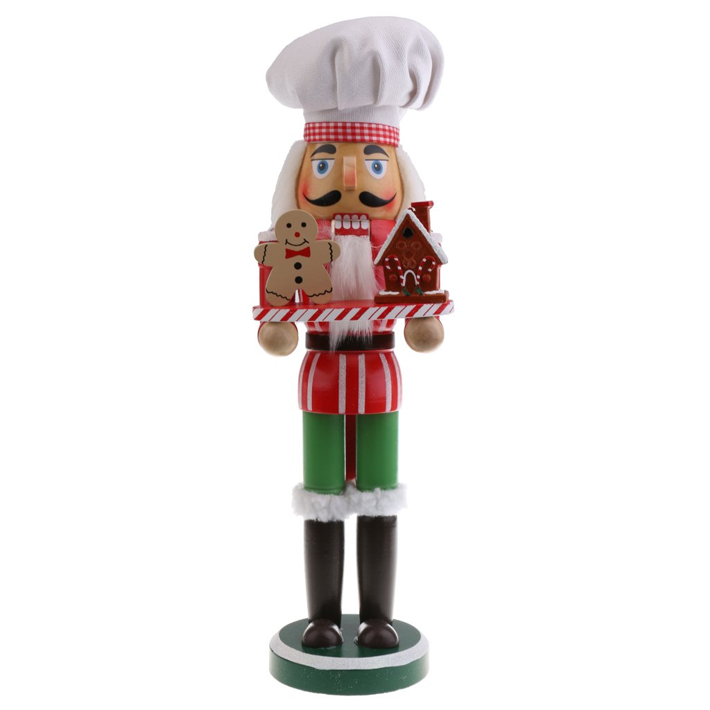 MagiDeal 36CM Casse-Noisette en Bois Figurine Peint à La Main Objets de décoration Embellissement pour Maison Table - Chef