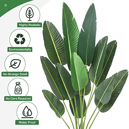 Amyove 72 inchs Artificial Tree Bird of Paradise with 13 Trunks, 6 Feet Faux Plant Fake Banana Tree Plant with Pot for Home, Decor, Indoor, Outdoor, Living Room, Office-1Pack