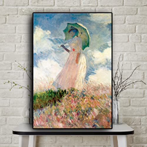 Peinture sur toile Claude Monet poster femme au parasol 40x60