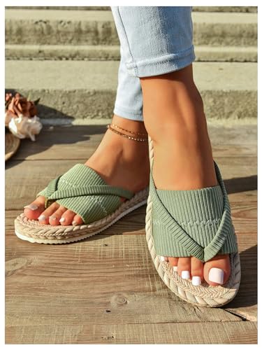 GORGLITTER Women's Open Toe Thong Dressy Sandals Summer Beach Flip Flops Trendy 2025 Slide Sandals2