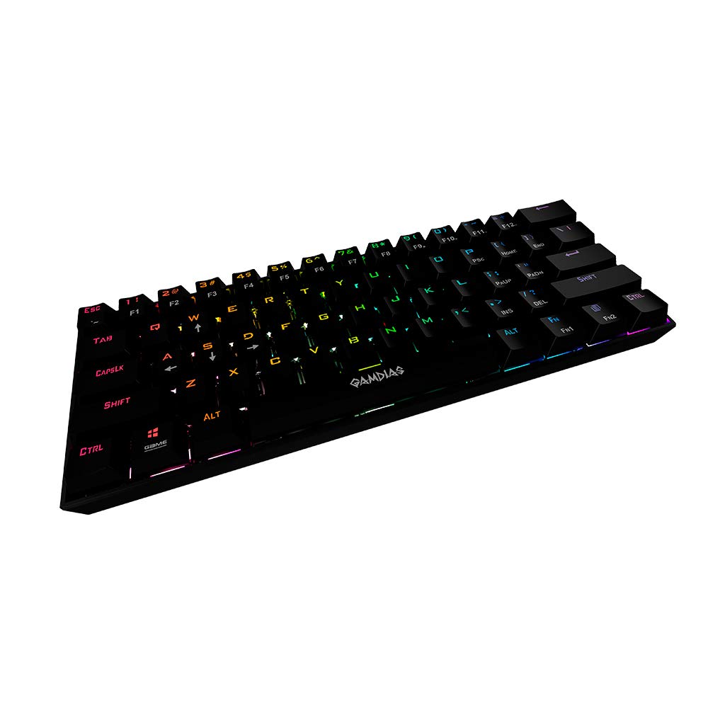 Teclado Mecânico 60% Compacto Gamdias Hermes E3 RGB Preto Switch