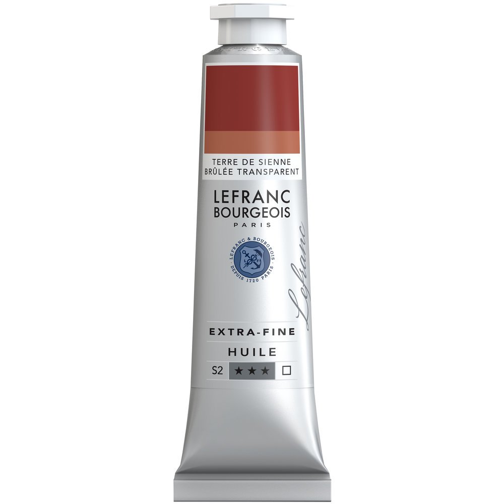 Lefranc Bourgeois Extra-Fine Oil Paint, Artists Quality, Transparent Burnt Sienna, 40ml Tube