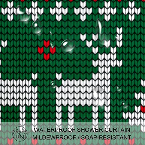 Rideau de douche imperméable motif Noël vert en textile de qualité - 4