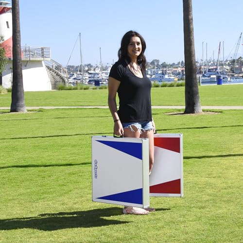 Image of GoSports 4 x 2 ft Ultra Portable Cornhole Board Set - Choose LED Lights or Standard - Regulation Size Corn Hole Games for Adults, Perfect for Tailgating and Camping - Includes 8 Bean Bags & Rules