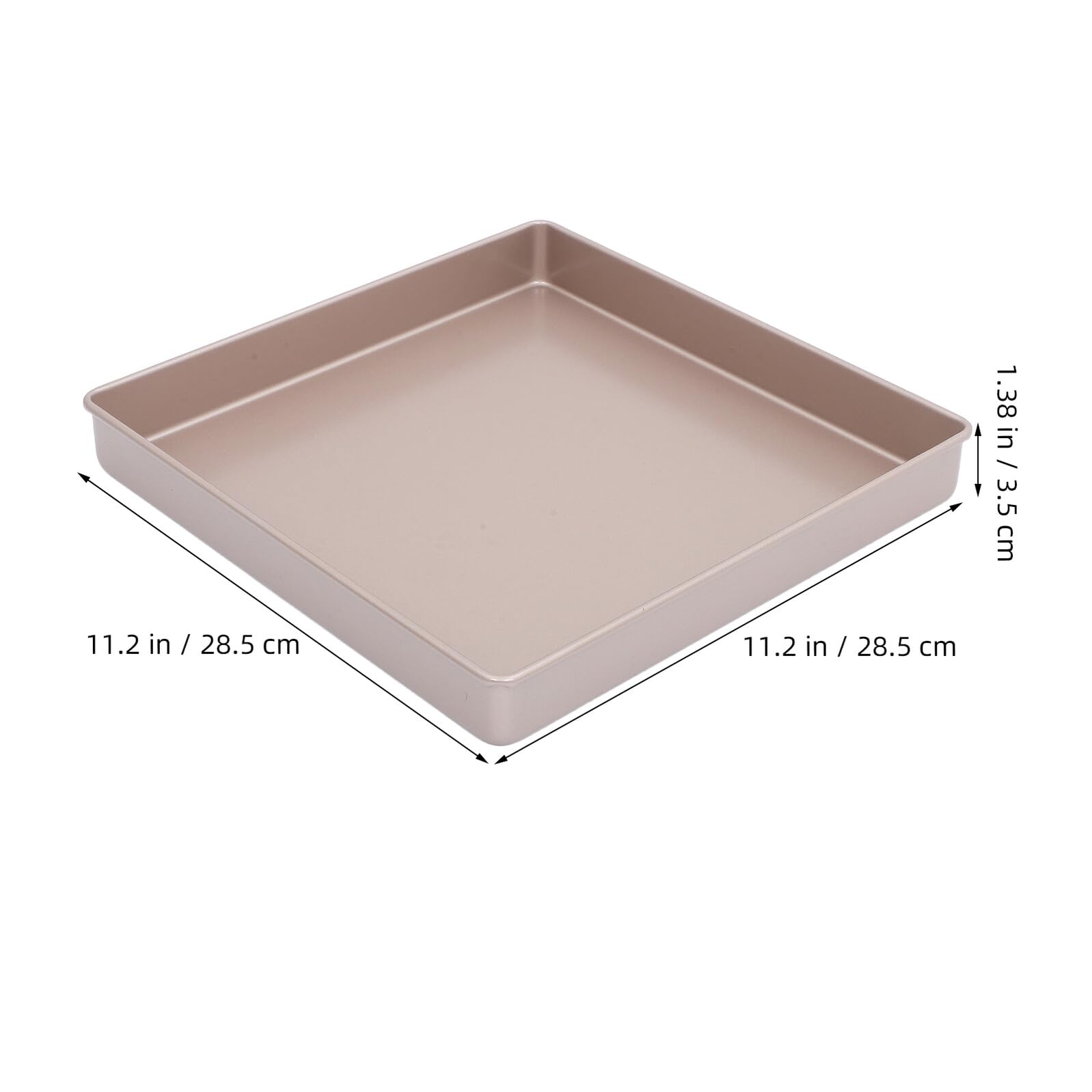NOLITOY Molde Cuadrado Antiadherente para Hornear 28X28 CM Bandeja Dorada de Acero al Carbono Resistente Molde para Pasteles y Lasañas Apto para Horno y Repostería Profesional