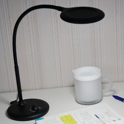 希少 日本製 LEDデスクライト ボリューム調光 LFX3-D-BKN ホテル仕様 Amazon | エル光源 LEDデスクライト ボリューム調光 LFX3-D-BKN