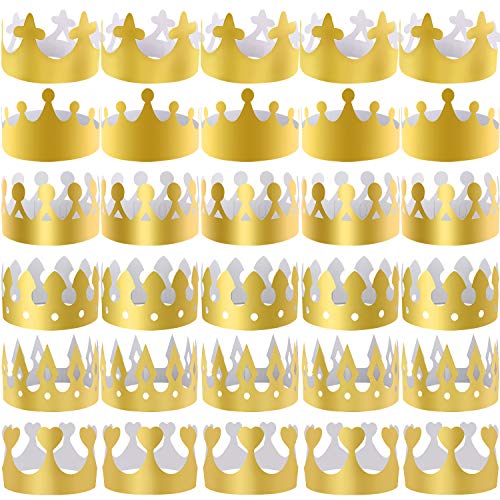 Couronne en papier or SIQUK à offrir pour invités de fête et galette