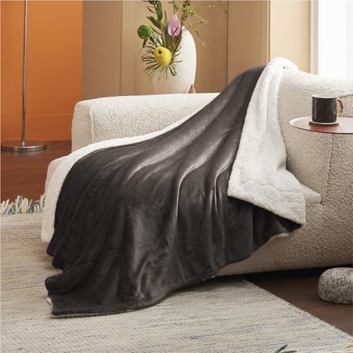 Image of Bedsure GentleSoft Sherpa Fleece Twin Size Blanket for Couch, Non-Heated, Thick and Warm Throw for Women and Men, Soft Fuzzy Plush Twin Blanket for Winter, Brown, 60x80 Inches