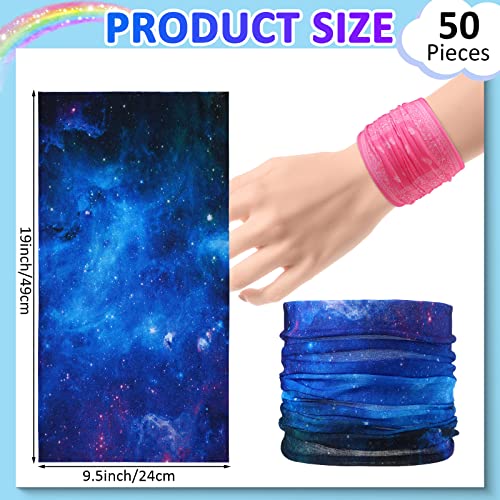 50 Pieces Headwear Bandana Neck Gaiter Neck Mask Seamless Head Wrap Cover Scarf Mask Seamless Mask Headwrap Face Scarf Multi Purpose Bandana Headband For Men And Women Hiking Riding Sport Multi Color #TOP1