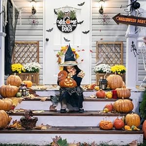 Interchangeable Wooden Seasonal Welcome Sign, Rustic Round Dogs Sign Front Door Wreaths for Home/Wall/Porch Decor, for Easter Spring Summer Fall Halloween Christmas All Season Decorations Interchangeable Wooden Seasonal Welcome Sign Rustic Round Dogs Sign Front Door Wreaths for HomeWallPorch Decor for Easter Spring Summer Fall Halloween Christmas All Season Decorations