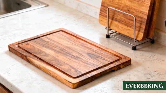 Tabla de Cortar de Madera Acacia con Surco y Asas 38x25 cm miniatura 7