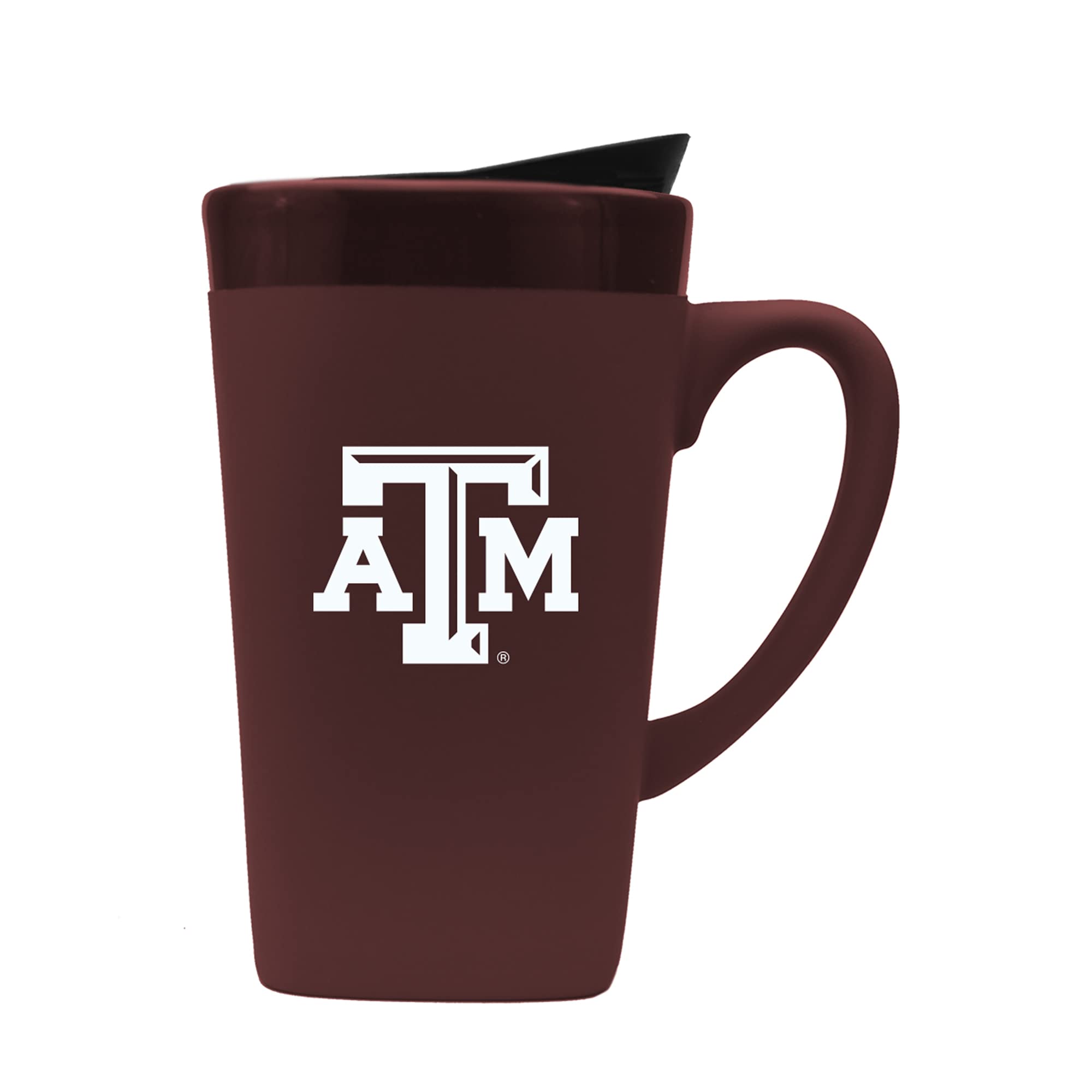 The Fanatic Group Texas A&M University Ceramic Mug with Swivel Lid, Design 1 - Burgundy