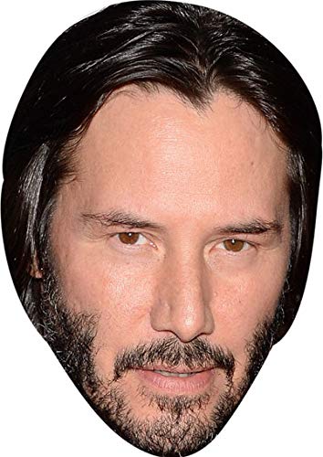 FoxyPrinting Keanu Reeves Long Hair Tv Stars Celebrity Cardboard Party Face Mask Fancy Dress