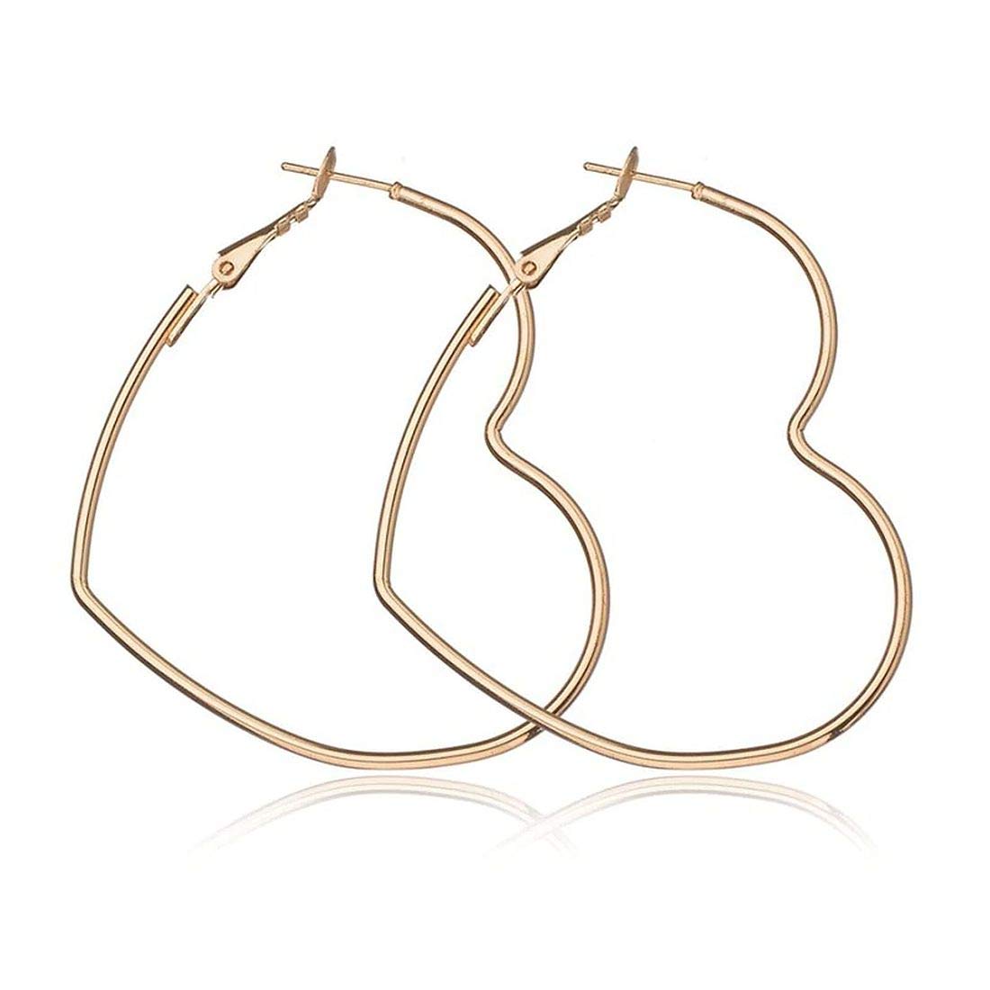 Maverick Womens Stylish Heart Shape Hoop Earrings with Omega Closure (Gold) (B083RZKVXB) Amazon Price History, Amazon Price Tracker