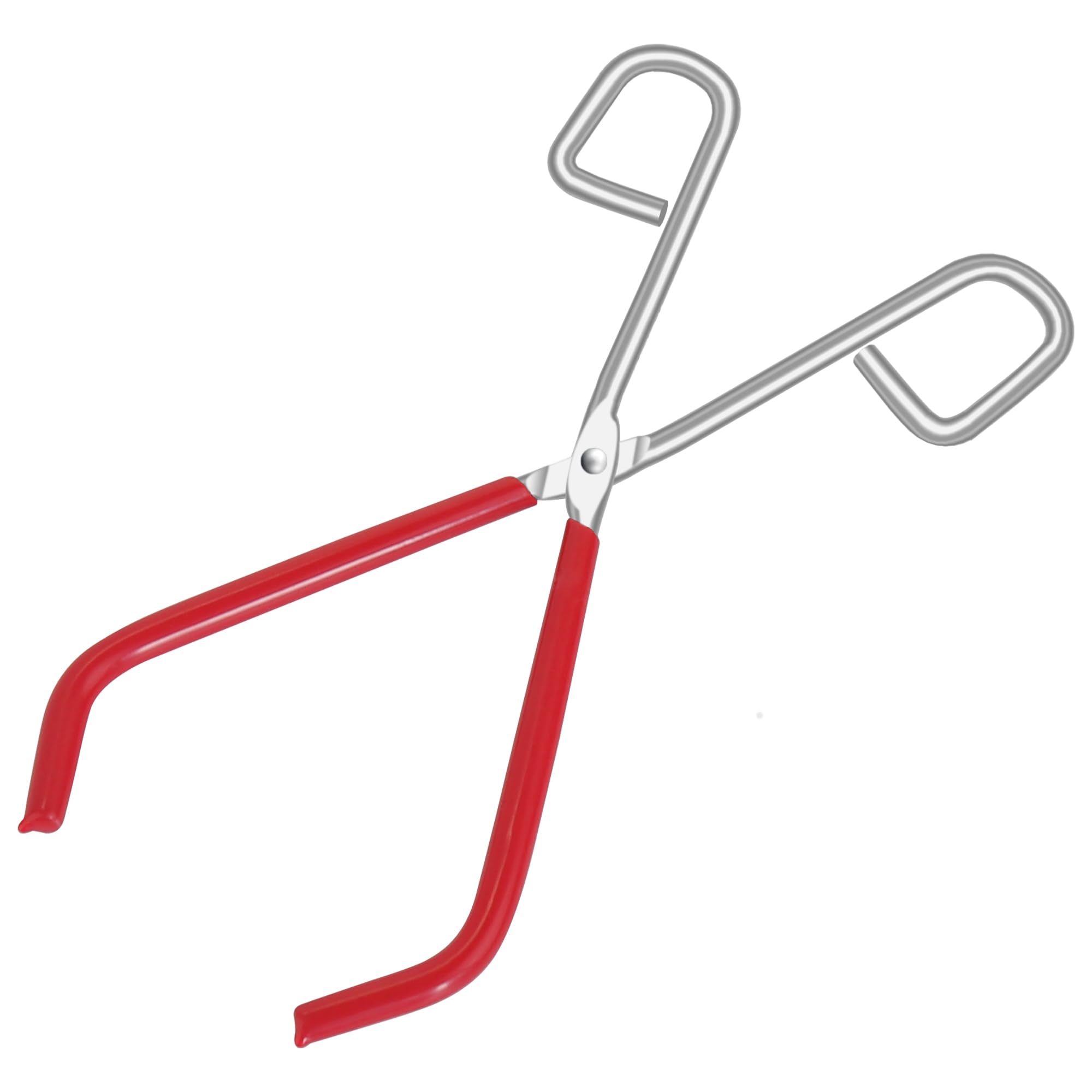 Labs Beaker Tongs, Red Rubber Coated Ends, Nickel Plated 1/4" Steel, for 50mL - 2000mL Capacity, Durable Beaker Clip Pliers Tool Used in Laboratories and Household