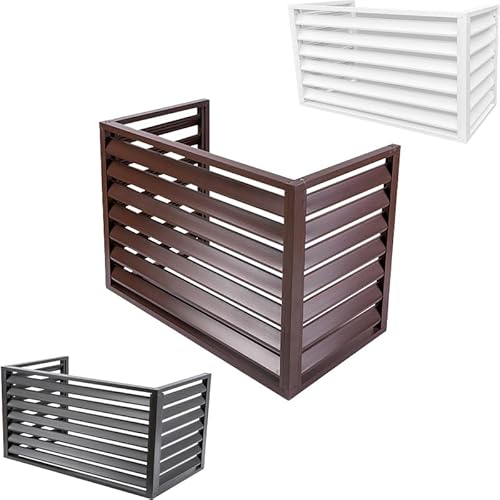 Copertura per condizionatore d'aria da esterno, con telaio in alluminio nascosto, 100 x 50 x 70 cm, 110 x 60 x 80 cm, 120 x 70 x 150 cm, telaio in alluminio per unità AC (caffè 39,1 x 20 x 28 pollici)