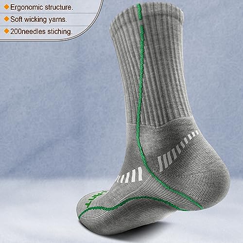 Image of BULLIANT Men 6-Pack Athletic Compression Crew Socks for Running Gym Sports