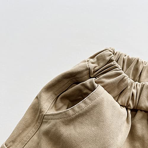 Moonker Baby Girls Baggy Cargo Pants Elastic Waist Solid Color Summer Soft Stretchy Trousers Light Toddler Girls2