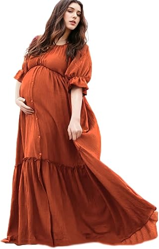 Robe de maternité à manches bouffantes, robe de mariage maxi pour accessoire pho