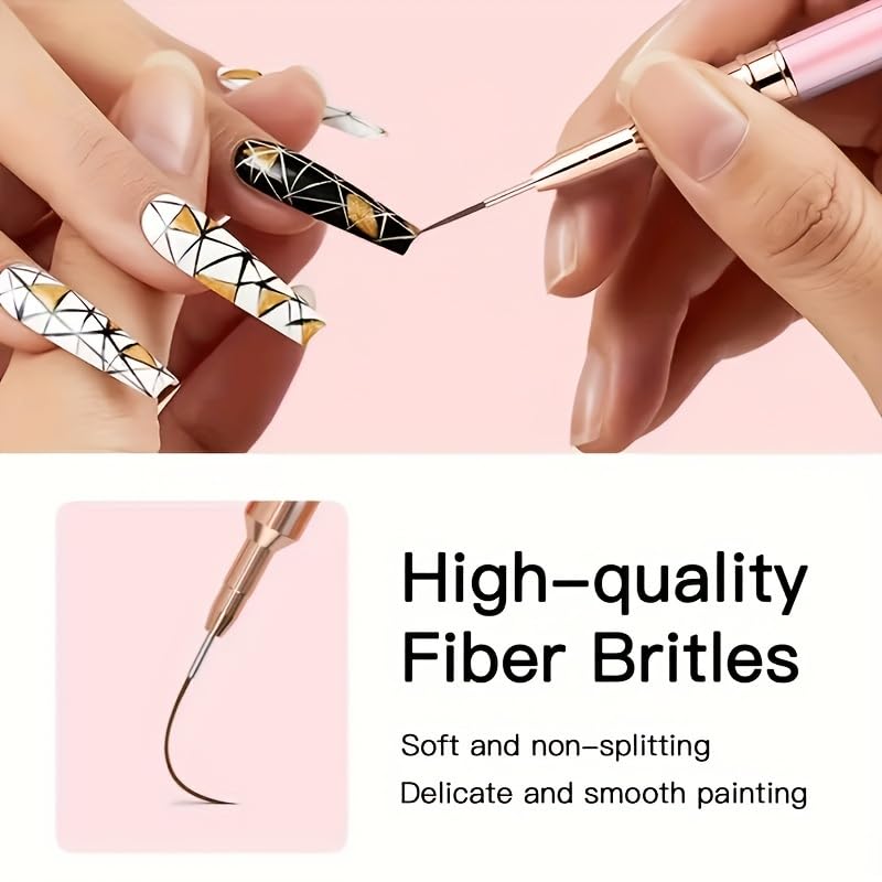 5pcs Nail Art Brushes Set Durable Drawing Pens with Variety of Tips 5mm-25mm Painting Tools for Intricate Nail — view 9
