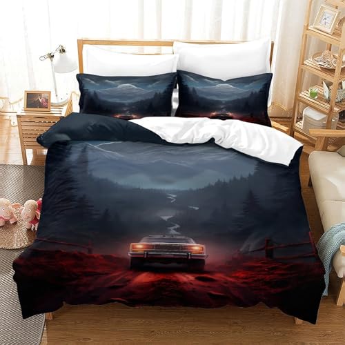 Housse de couette 3D pour un lit double confortable de couple moderne