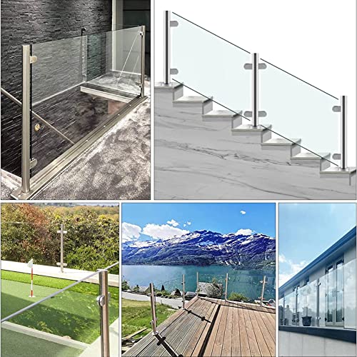 Poste de barandilla de vidrio para terraza, jardines y escaleras comerciales 3