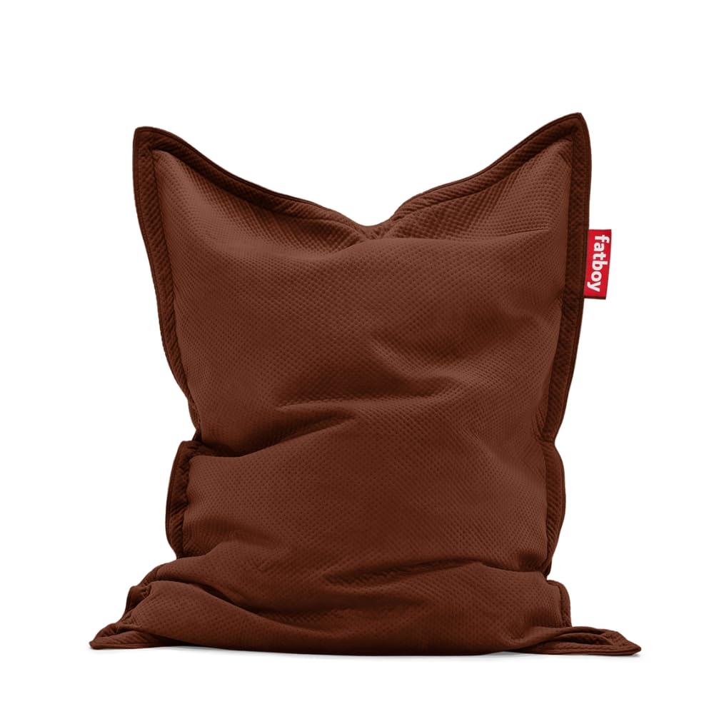 Fatboy Recycled Original Slim Royal Velvet Bean Bag | Super soft | Sturdy & durable | Washable outerbag | Pilling resistant | Designed for indoor use | Recycled Polyester | 155 x 120 cm - Tobacco