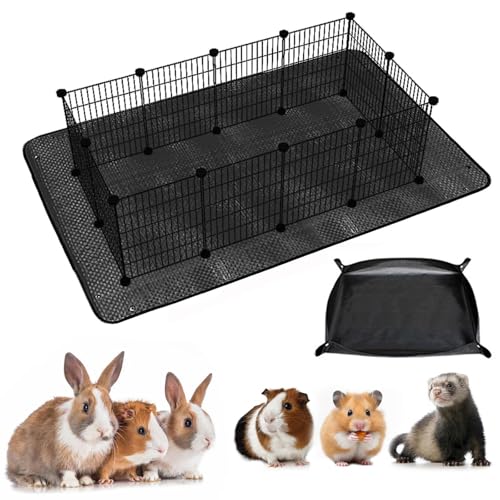Waterproof Pet Playpen Mat for Rabbits 100 * 100cm Washable Cage Liner Tarp Bottom Pets Cage Liners Bottom for Small Animal Bunny Chinchesillas Hedgehog Ferrets Soil Replacement Pad