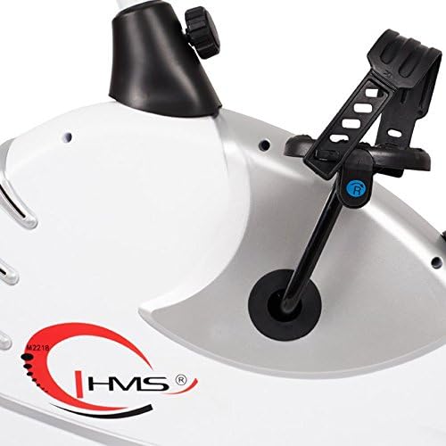 Close-up of the pedal and crank mechanism on the HMS Magnetic Bike M2218.