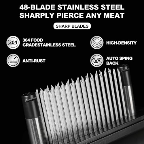 Plbse Meat Tenderizer Tool,Meat Tenderizer Needle,48 Blade Stainless Steel,Removable thumb #1