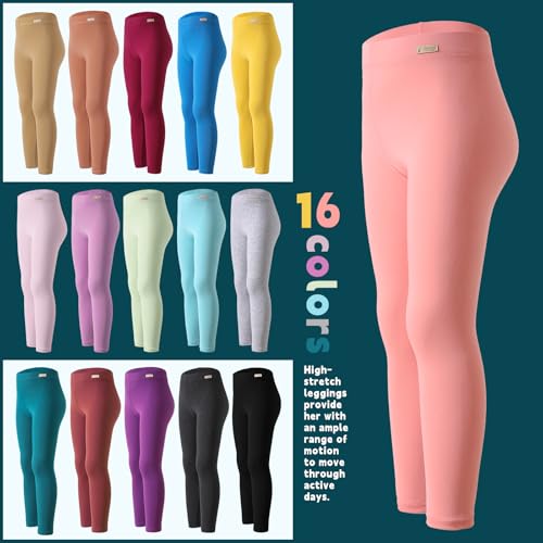 16 Pack Toddler Girls Leggings Kids Soft Cotton Pants Girls Stretch High Waisted Leggings Kids Workout Pants2
