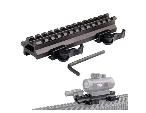 Draxx Sports Rail Picatinny - Soporte de Montaje de 45 Grados, riel Doble Hueco, Perfil de 13 ubicaciones de despeje rápido para Bisel, Punto Rojo, óptica y lámpara táctica Cover
