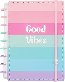 Caderno Inteligente, Médio, Good Vibes By Indy, 190x255 mm, 80 Folhas