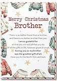 BlinkWishes Christmas Greeting Card for Brother, Merry Christmas Brother Cards with Envelope and Seal, Express Your Love with Brother Christmas Cards, Xmas Gift for Brother