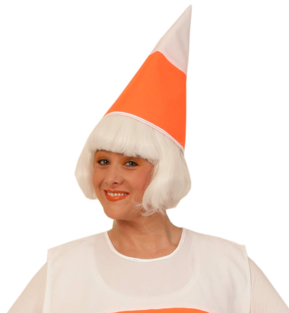 Henbrandt Verkehrskegel-Hut – Orange-weißer Kostümhut Für Partys & Karneval