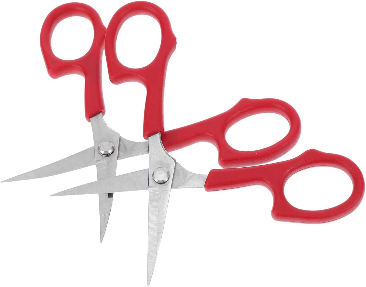 NOLITOY 2pcs Stainless Steel Makeup Scissors Curved Straight Eyebrow Trimmers for Precision Grooming for Facial Hair Beard and Nose Hair Portable Beauty Tools