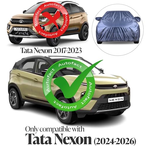 Image of Autofact Premium Car Cover for Nexon 2024-2026 | All Weather Water-Resistant Full Body Car Cover | Light-Weight Triple-Stitched Outdoor Shield with UV Protection, Dustproof & Heat-Resistant
