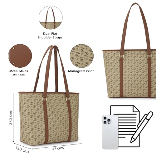 Image of Lavie Women's Mono LL Meryl Tote Bag for Women | Tote Handbag for Work | Ladies purse | Stylish Shoulder Bag | Gift for Women
