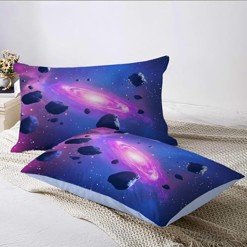 Parure lit galaxie 140x200 housse couette microfibre infroissable