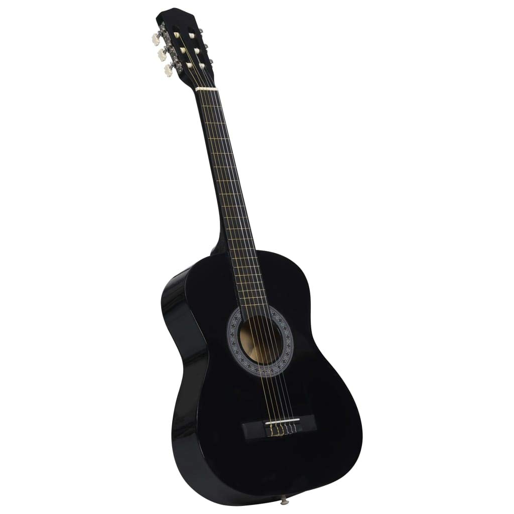 8-tlg. Konzertgitarre 3/4 Starter-set Akustische Klassikgitarren Akustikgitarre Westerngitarre Akustikgitarren für Erwachsene Kinder Anfänger, 36" Schwarz
