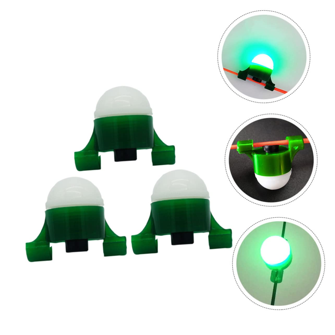 Alarmlicht des Meeresstangens Angelrute Angeln Beleuchtung Tragbar Lampe Angeln Lichter Glühen Professionelles Angellicht Fischereizubehör Angelausrüstung Grün Plastik