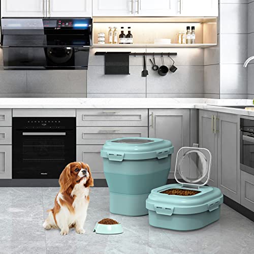 Airtight Food Container for Dog, Cat, Bird, and Pet with Lid Foldable Container Plastic Storage Bins with Dog Food Scoop… - Image 3