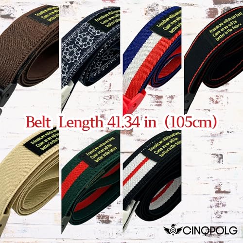 Womens No Metal Elastic Colorful Adjustable Webbing Belt, Stretch Airport Friendly Metal Free Plastic2