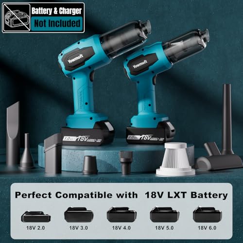 Image of 3 in 1 Handheld Car Vacuum Compatible with Makita 18V Battery with 21000pa Strong Suction, Handheld Vacuum Cordless & Blower with 200W Brushless Motor, Mini Vacuum Cleaner for Car, Home (No Battery)
