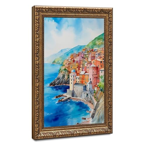 Tableau aquarelle Manarola cadeau idéal passionné de voyage