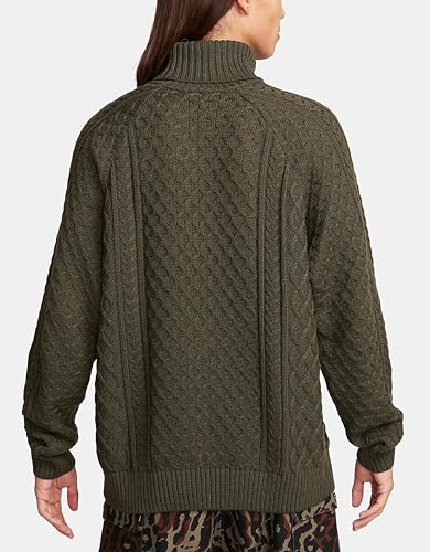 Nike Life Men's Cable Knit Turtleneck Sweater Size Large, Cargo Khaki2