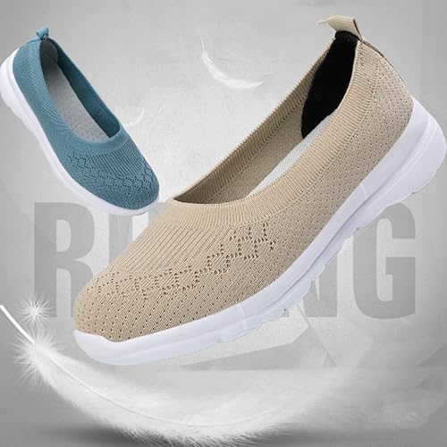Women's Knitted Orthopedic Walking Shoes Comfortable Round Toe Breathable Soft Sole Non-Slip Slip-On Casual Mother Shoes4