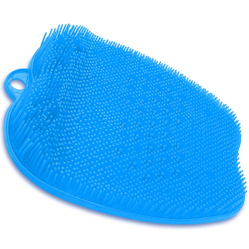 Valentine Special! Shower Foot Scrubber with Non Slip Suction Cups - Shower Mat Foot Cleaner with Soft & Firm Bristles - Best for Cleaning Feet and Improving Foot Circulation