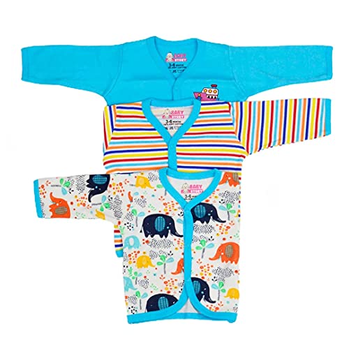 Baby Story 100% Cotton Baby Full Length Romper/Sleepsuits/Jumpsuit, Pack of 3 | Soft & Comfortable for Kids (Solid,Stripes,Printed)