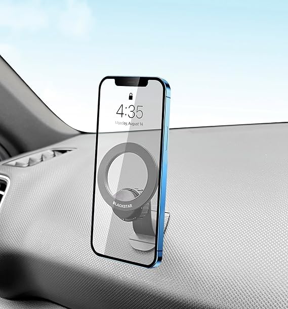 Blackstar Air-Safe Dash : MagSafe Compatible Magnetic Mobile Phone Holder for Car Dashboard with 540° Angle Rotation and Strong Magnetic Power -Car Phone Mount Stand- Compatible with All Mobile Blackstar Air-Safe Dash : MagSafe Compatible Magnetic Mobile Phone Holder for Car Dashboard with 540° Angle Rotation and Strong Magnetic Power -Car Phone Mount Stand- Compatible with All Mobile